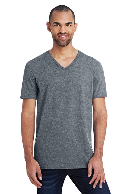 Unisex Lightweight V-Neck T-Shirt - Heather Graphite