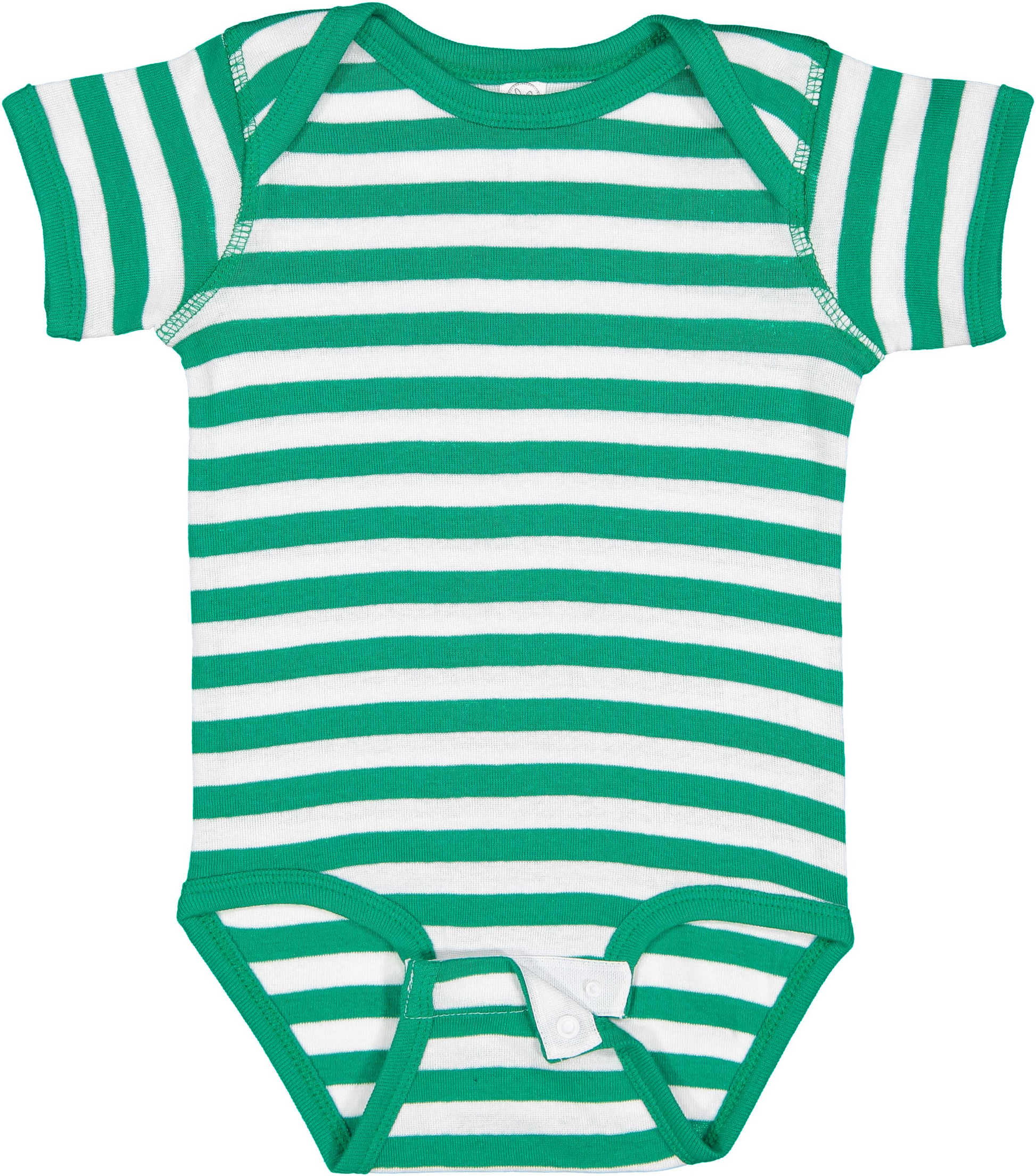 Infant Baby Rib Bodysuit - Kelly / White Str