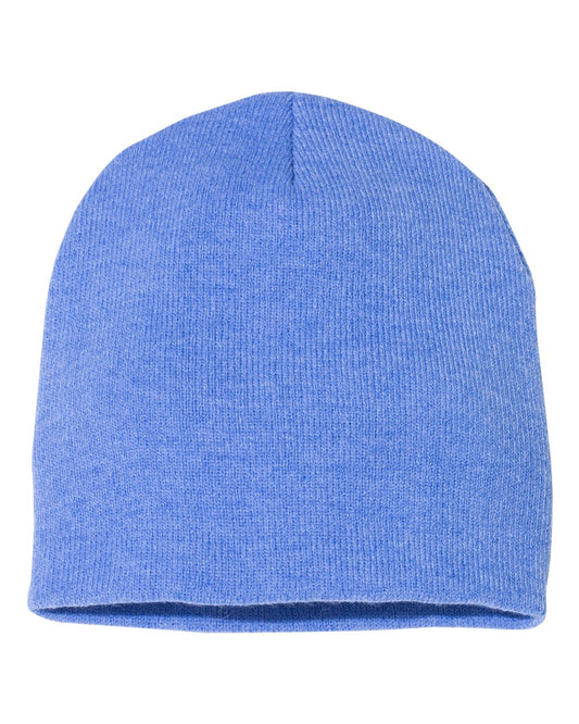 8" Knit Beanie - Heather Royal