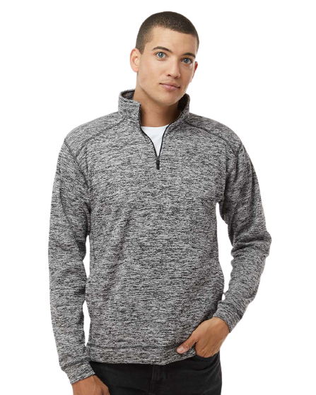 Unisex Cosmic Poly Fleece Quarter-Zip - Charcoal Fleck