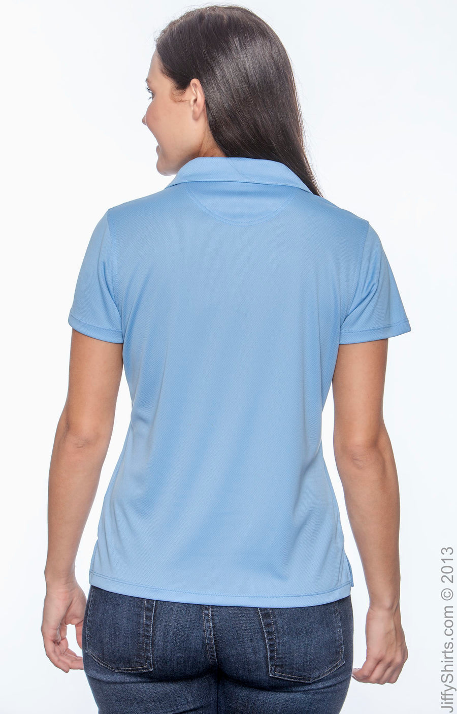 Women's Double Mesh Polo - Light Blue
