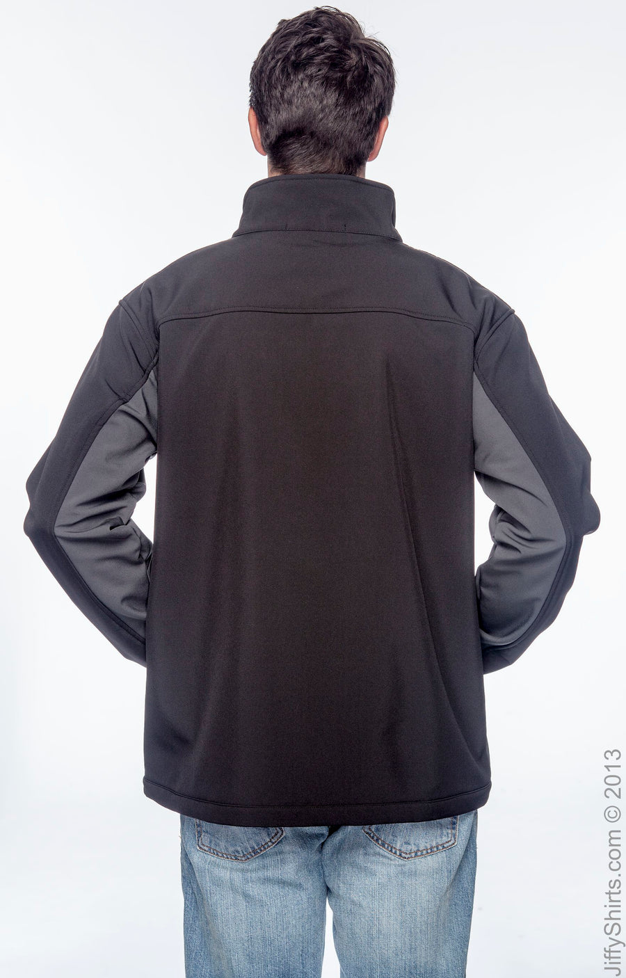 Men's Soft Shell Colorblock Jacket - Black / Dark Charcoal