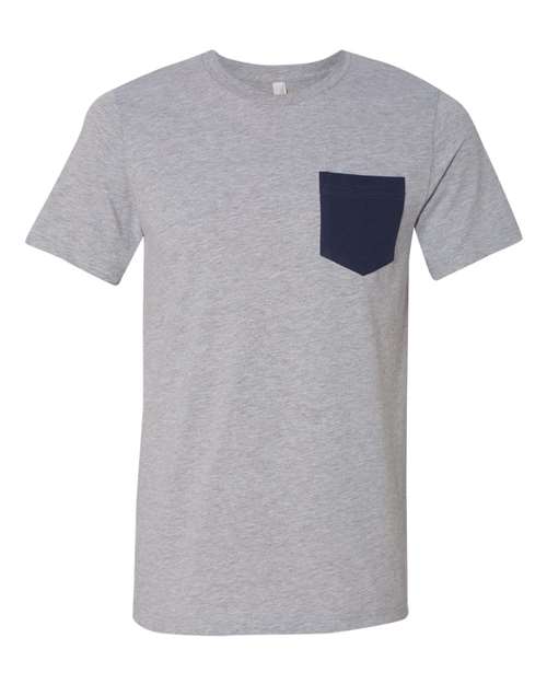 BELLA + CANVAS 3021 Athletic Heather/ Navy — front