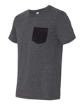 BELLA + CANVAS 3021 Dark Grey Heather/ Black — side