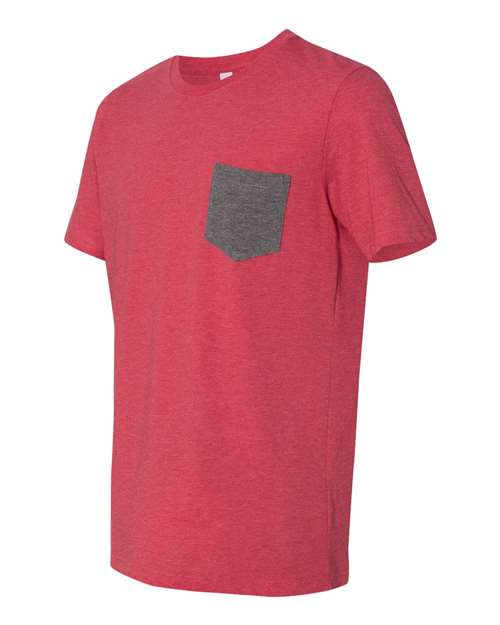 BELLA + CANVAS 3021 Heather Red/ Deep Heather — side