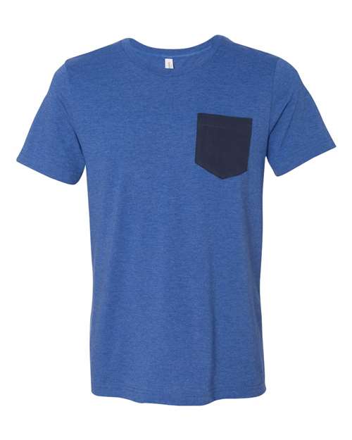 BELLA + CANVAS 3021 Heather True Royal/ Navy — front