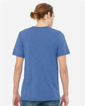 BELLA + CANVAS 3021 Heather True Royal/ Navy — on model back