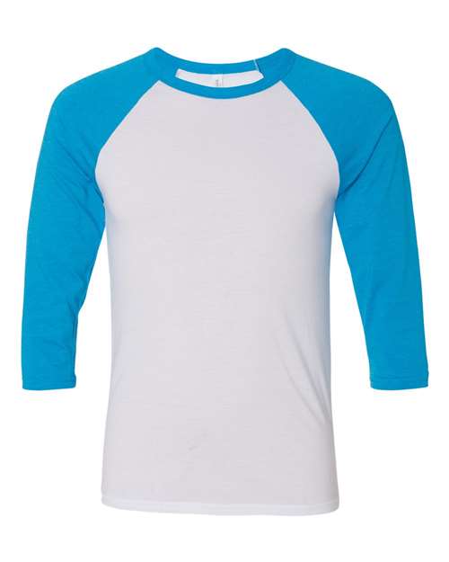 BELLA + CANVAS 3200 White/ Neon Blue — front