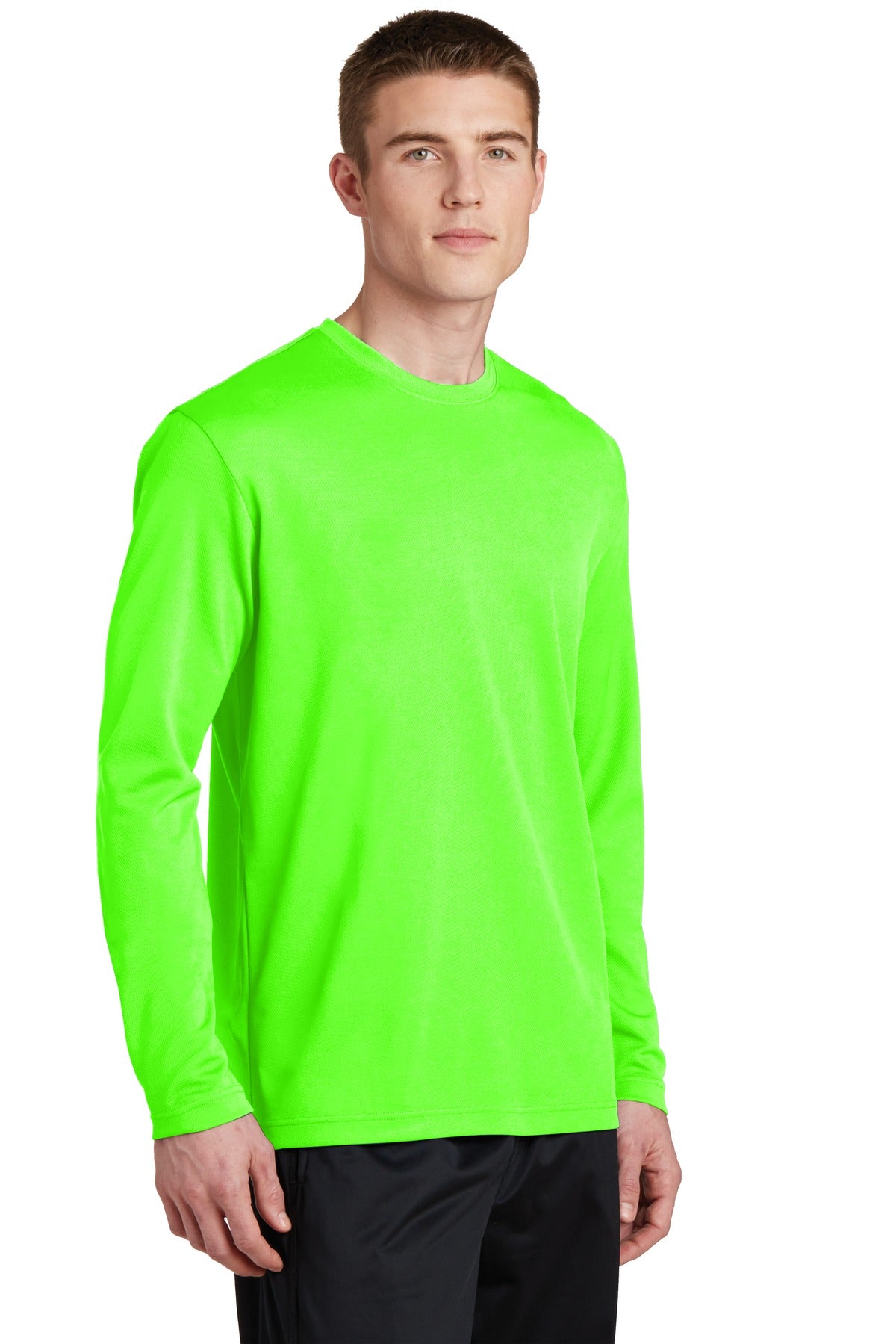 Unisex PosiCharge RacerMesh Long Sleeve Tee - Neon Green