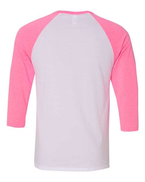 BELLA + CANVAS 3200 White/ Neon Pink — back