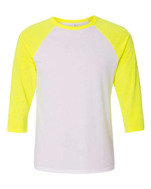BELLA + CANVAS 3200 White/ Neon Yellow — front