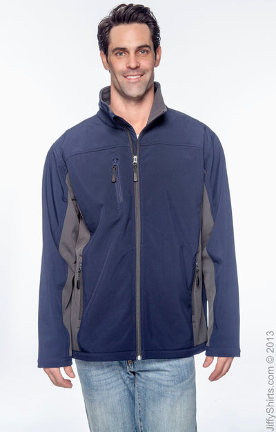 Men's Soft Shell Colorblock Jacket - Navy / Dark Charcoal