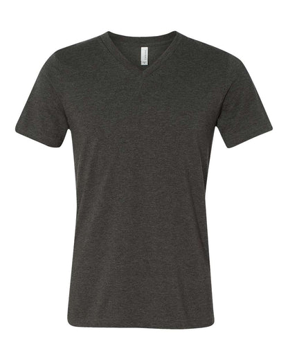 Unisex Jersey Short-Sleeve V-Neck T-Shirt - Heather Dark Gray
