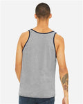 BELLA + CANVAS 3480 Athletic Heather/ Navy — on model back