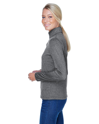 Women's Cool & Dry Heathered Performance Quarter-Zip - Black Heather