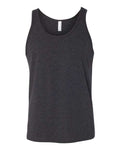 BELLA + CANVAS 3480 Charcoal Black Triblend/ Solid Black Triblend — front