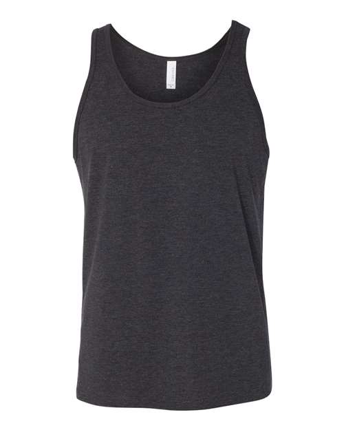 BELLA + CANVAS 3480 Charcoal Black Triblend/ Solid Black Triblend — front