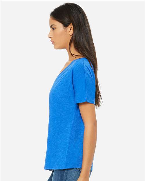 BELLA + CANVAS 8815 True Royal Triblend — on model side