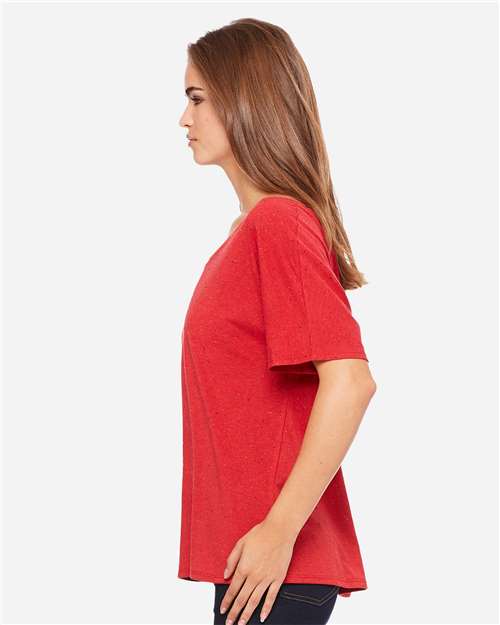 BELLA + CANVAS 8816 Red Speckled — on model side
