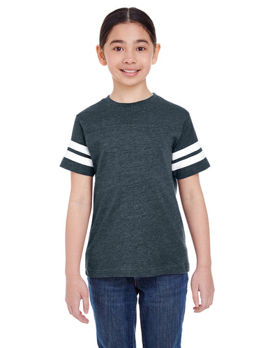 Youth Football Fine Jersey T-Shirt - Vintage Navy / Blend White