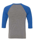 BELLA + CANVAS 3200 Grey/ True Royal Triblend — back
