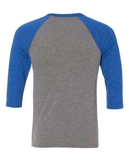 BELLA + CANVAS 3200 Grey/ True Royal Triblend — back