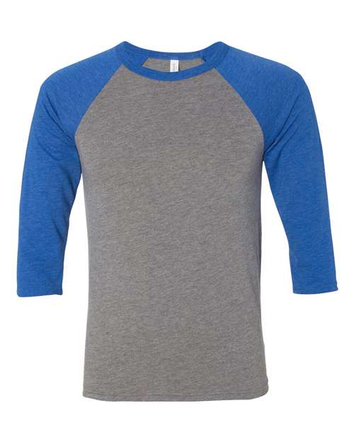 BELLA + CANVAS 3200 Grey/ True Royal Triblend — front