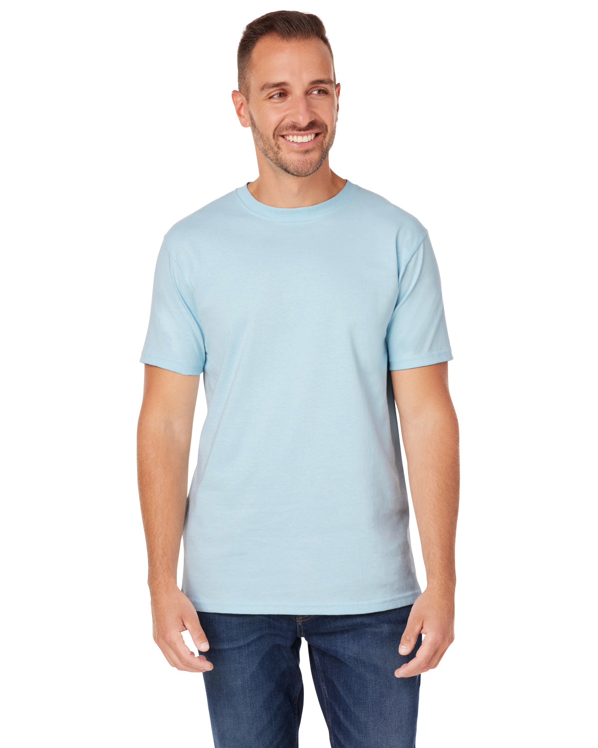 Men's 100% Organic Cotton Classic Short-Sleeve T-Shirt - Ice Blue