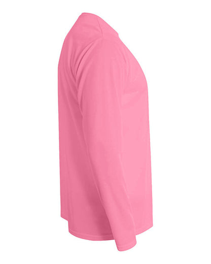Youth Long Sleeve Cooling Performance Crew Shirt - Pink