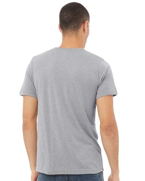 BELLA + CANVAS 3413 Athletic Grey Triblend — on model back