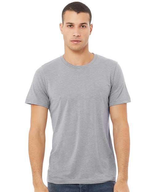 BELLA + CANVAS 3413 Athletic Grey Triblend — on model front