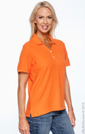 Women's Pima Piqué Short-Sleeve Y-Collar Polo - Deep Orange
