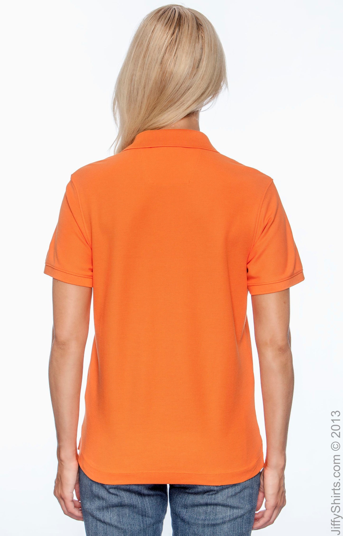 Women's Pima Piqué Short-Sleeve Y-Collar Polo - Deep Orange