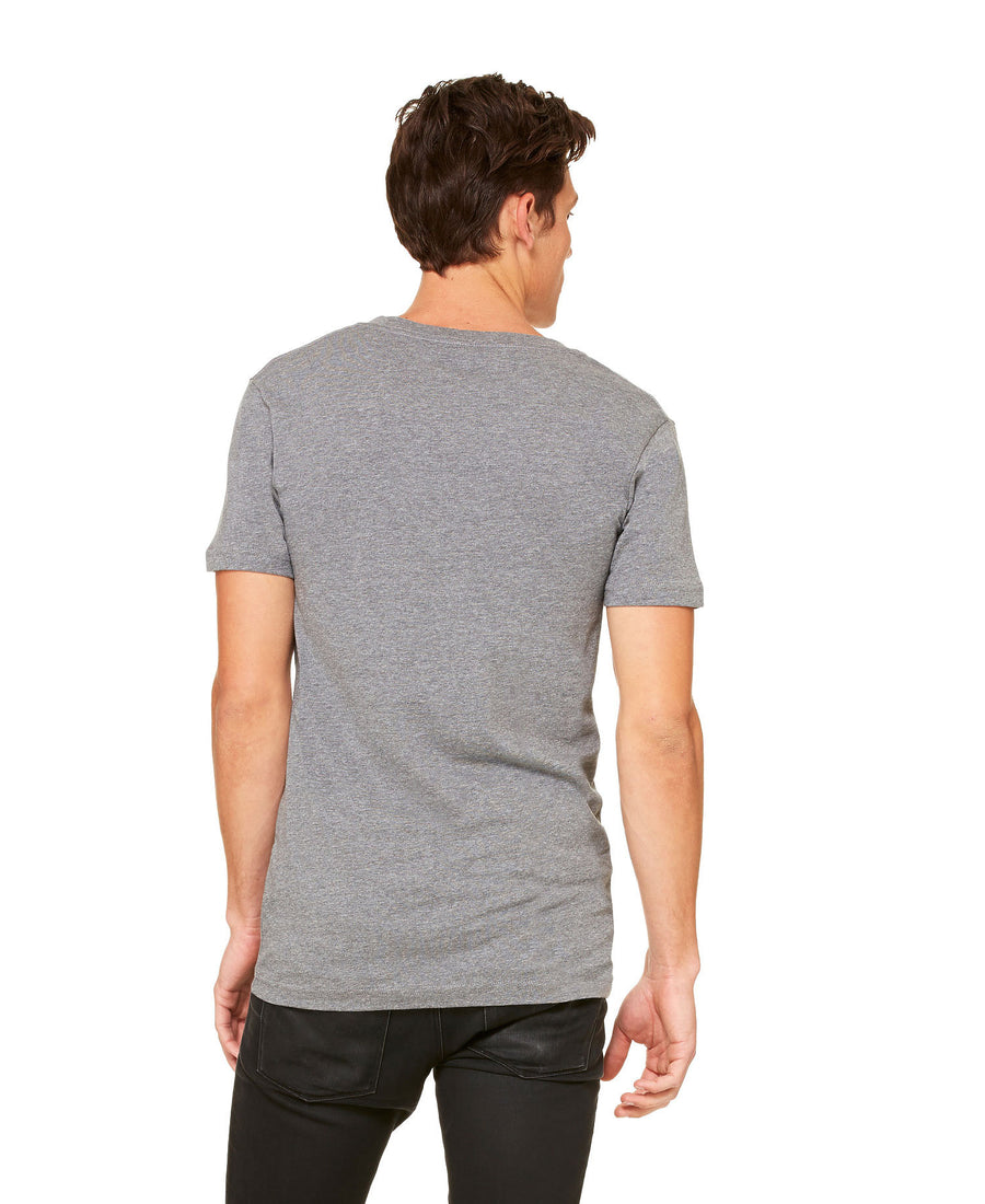 Unisex Deep V-Neck Jersey Tee - Heather Deep