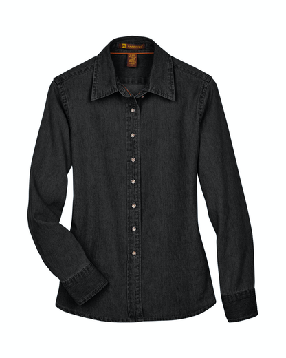 Women's Long-Sleeve Denim Shirt - Washed Black