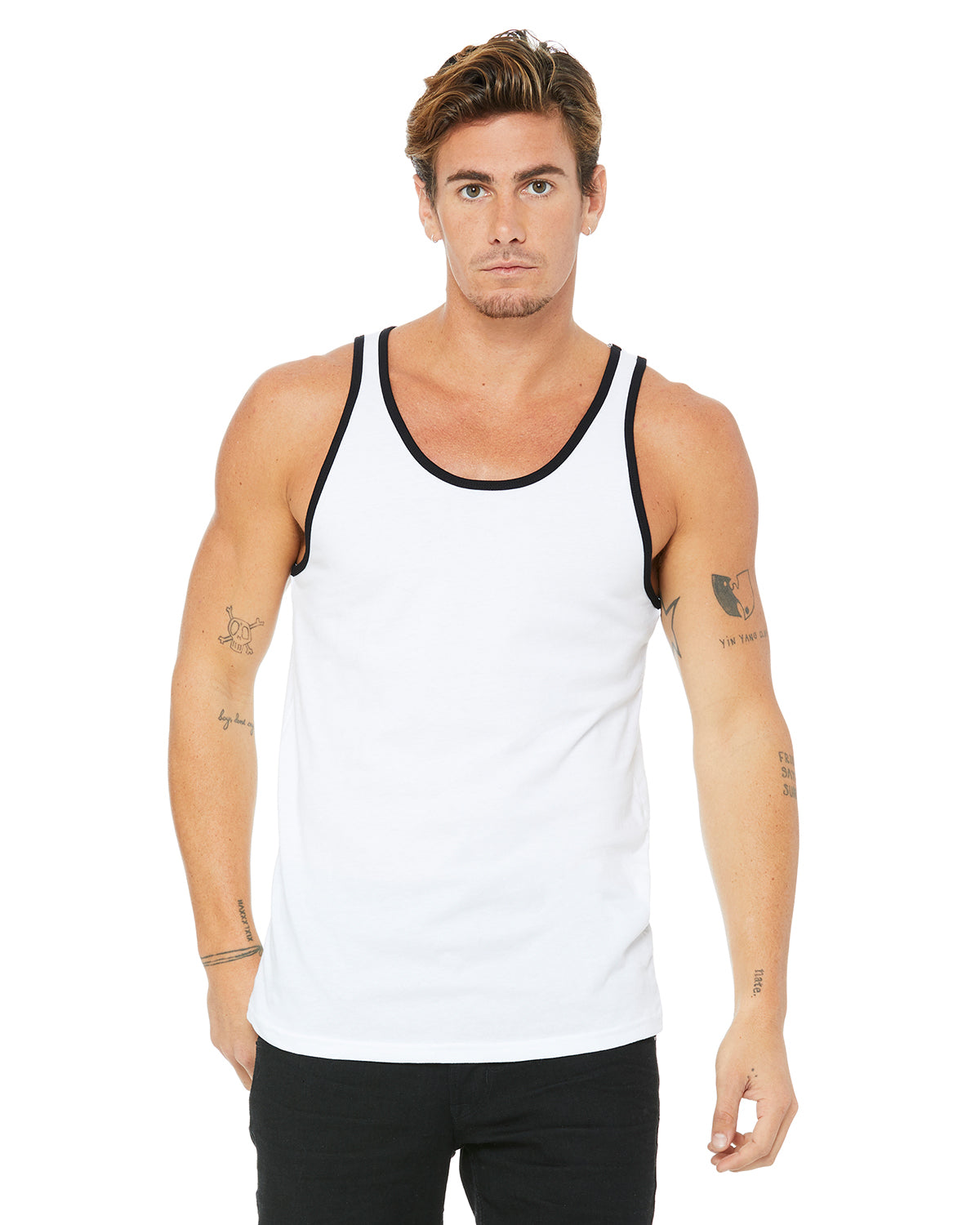 Unisex Jersey Tank - White / Black