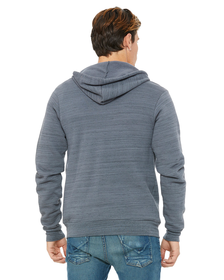 Unisex Poly-Cotton Sponge Fleece Full-Zip Hoodie - True Royal Marble