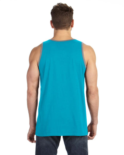 Unisex Lightweight Tank - Caribbean Blue / Heather Gray