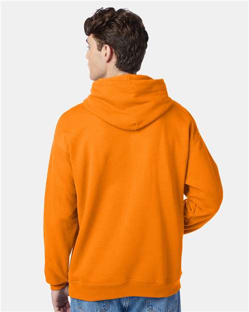 Hanes P170 Safety Orange — on model back