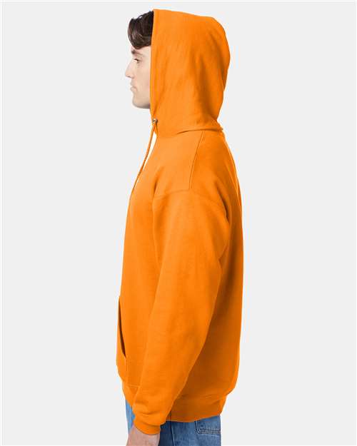 Hanes P170 Safety Orange — on model side