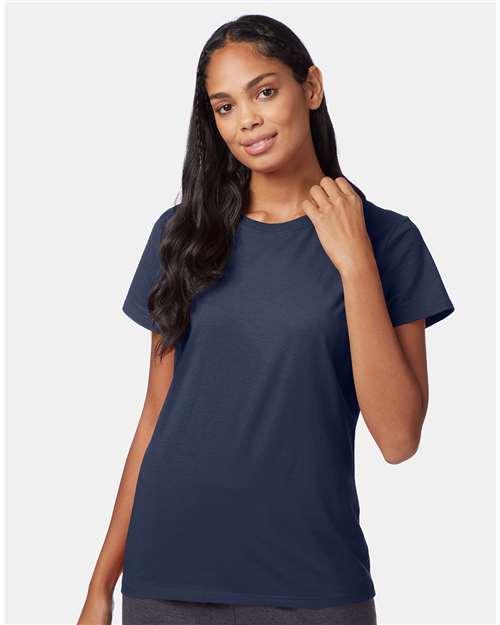 Hanes SL04 Navy — on model front