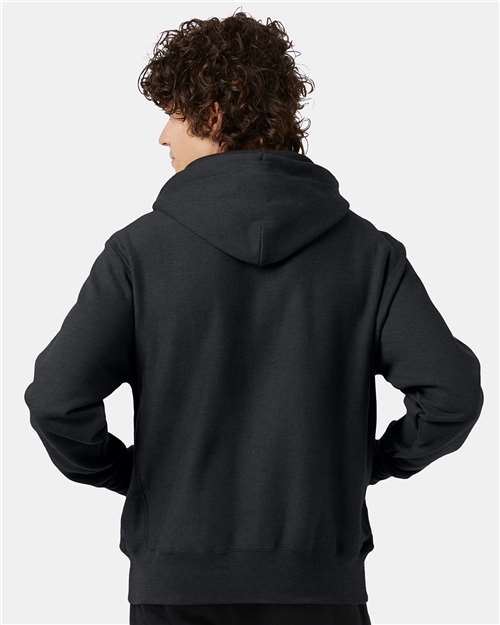 Champion S101 Charcoal Heather — on model back