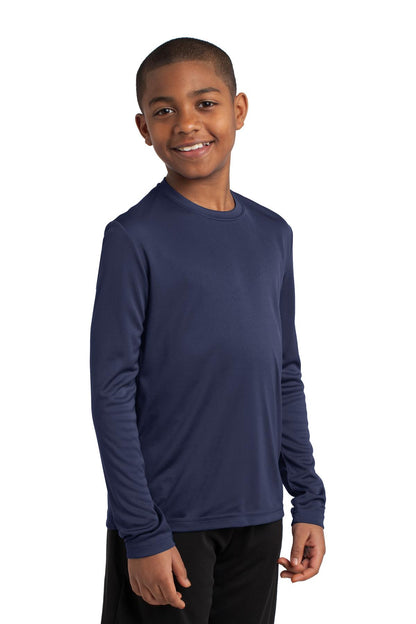 Youth Long Sleeve PosiCharge Competitor Tee - True Navy