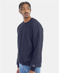 Champion S600 Navy Heather — on model side