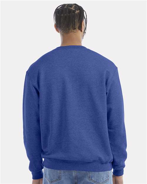 Champion S600 Royal Blue Heather — on model back