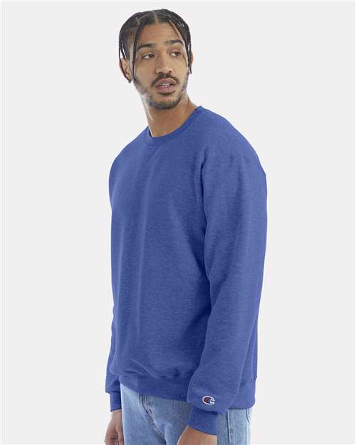 Champion S600 Royal Blue Heather — on model side