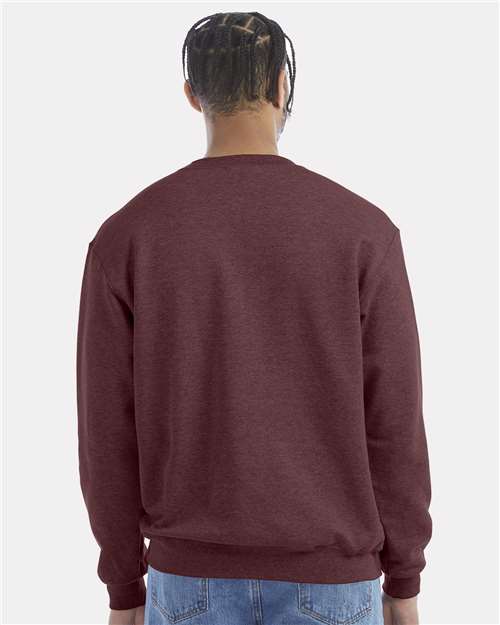 Champion S600 Maroon Heather — on model back