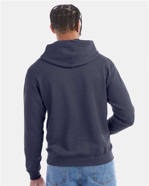 Champion S700 Navy Heather — on model back