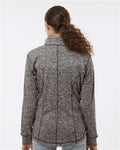 J. America 8617 Charcoal Fleck/ Fire Coral — on model back