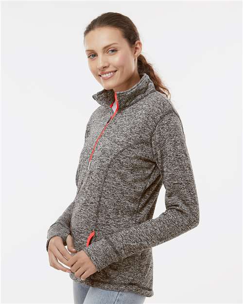 J. America 8617 Charcoal Fleck/ Fire Coral — on model side